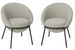 Lot de 2 fauteuils en tissu BOOBY – Structure en métal noir et design moderne - Photo n°1