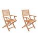 Lot de 2 fauteuils pliantes de jardin en eucalyptus FSC - 57,5x56x90cm - Photo n°1