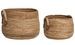 Lot de 2 paniers de rangement AOSTA – Jute naturel avec poignées en cuir - Photo n°1