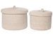 Lot de 2 paniers de rangement SEBAL avec couvercle – Coton Beige - Photo n°1