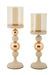 Lot de 2 porte-bougies crème émaillée cm ø10x32-10x36 - Photo n°1