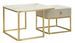 Lot de 2 tables basses effet marbre avec structure dorée Gala - Photo n°1