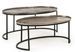 Lot de 2 tables basses ovales BRINA – Aluminium vieilli & acier noir - Photo n°1