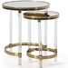 Lot de 2 tables d’appoint miroir et acrylique KOLY – Transparent & Doré - Photo n°1