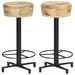 Lot de 2 tabourets de bar en bois de manguier - Assise 66 cm - Photo n°1