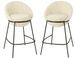 Lot de 2 tabourets de bar en tissu et structure métal noir BOBBY – Hauteur d