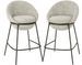 Lot de 2 tabourets de bar en tissu et structure métal noir BOBBY – Hauteur d