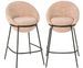 Lot de 2 tabourets de bar en tissu et structure métal noir BOBBY – Hauteur d