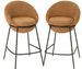 Lot de 2 tabourets de bar en tissu et structure métal noir BOBBY – Hauteur d
