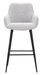 Lot de 2 tabourets de bar gris avec accoudoirs et pieds métal noir Mona - Photo n°1
