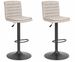 Lot de 2 tabourets de bar vintage CONNOR – Hauteur d'assise réglable 63,5 à 84,5 cm - Photo n°1