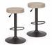 Lot de 2 tabourets de bar vintage PIPER – Simili cuir & acier noir - Photo n°1