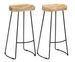 Lot de 2 tabourets en bois massif et métal BORD - Assise 62 cm - Photo n°1