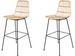 Lot de 2 tabourets en rotin et métal ZEELO – Hauteur d'assise 77 cm - Photo n°1
