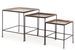 Lot de 3 tables basses carrées BRINA – Aluminium doré & acier noir - Photo n°1