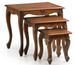 Lot de 3 tables gigognes en bois d'acajou marron CASTLE - Style colonial - Photo n°1