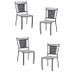 Lot de 4 chaises a manger de jardin - Style zellige - Acier thermolaqué + Textilene - 50 x 59 x 91 cm - Photo n°1