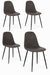 Lot de 4 chaises BORELA – Tissu effet vieilli & pieds en acier noir - Photo n°1