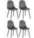 Lot de 4 chaises BORELA – Velours & pieds en acier noir - Photo n°1