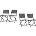 Lot de 4 chaises de jardin pliantes en aluminium assise textilene - 46 x 56 x 85 cm - Gris - Photo n°1