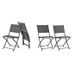 Lot de 4 chaises de jardin pliantes en aluminium assise textilene - 46 x 56 x 85 cm - Gris - Photo n°2