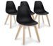 Lot de 4 chaises KAZO – Coque PP renforcée & piétement hêtre - Photo n°1