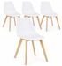 Lot de 4 chaises KAZO – Coque PP renforcée & piétement hêtre - Photo n°1