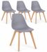 Lot de 4 chaises KAZO – Coque PP renforcée & piétement hêtre - Photo n°1