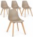 Lot de 4 chaises KAZO – Coque PP renforcée & piétement hêtre - Photo n°1