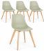 Lot de 4 chaises KAZO – Coque PP renforcée & piétement hêtre - Photo n°1