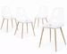 Lot de 4 chaises MANDY – Polycarbonate transparent & pieds métal effet bois naturel - Photo n°1