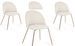 Lot de 4 chaises TANYA - tissu crème bouclé & pieds métal doré - Photo n°1