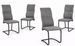 Lot de 4 chaises VOLAZ – Tissu chic & pieds acier noir - Photo n°1