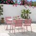 Lot de 4 fauteuils de jardin - Acier - Rose - Photo n°2