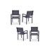 Lot de 4 fauteuils de jardin en aluminium assise textilene - 57 x 56 x 87 cm - Gris - Photo n°1