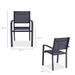 Lot de 4 fauteuils de jardin en aluminium assise textilene - 57 x 56 x 87 cm - Gris - Photo n°4
