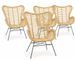 Lot de 4 fauteuils en rotin KASSI – Rotin & pieds en acier noir - Photo n°1