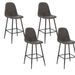 Lot de 4 tabourets BORELA – Tissu effet vieilli & pieds en acier noir - Photo n°1
