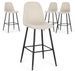 Lot de 4 tabourets BORELA – Tissu & pieds en acier noir - Photo n°1