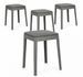 Lot de 4 tabourets d’appoint empilables SCOOBY - Hauteur d'assise 49 cm - Photo n°1