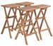 Lot de 4 tabourets de jardin pliable en bois de teck KETIA - Hauteur d'assise 75 cm - Photo n°1