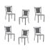 Lot de 6 chaises a manger de jardin - Style zellige - Acier thermolaqué + Textilene - 50 x 59 x 91 cm - Photo n°1