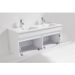 LOUNGITUDE Meuble sous vasque ALBAN L 120 cm double vasque incluse - blanc brillant - Photo n°4