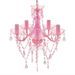 Lustre avec 5 ampoules Crystal rose - Photo n°1
