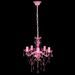 Lustre avec 5 ampoules Crystal rose - Photo n°2