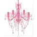 Lustre avec 5 ampoules Crystal rose - Photo n°9