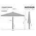 Madison Parasol Flores Luxe 300 cm Rond Gris - Photo n°7