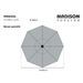 Madison Parasol Flores Luxe 300 cm Rond Gris - Photo n°8