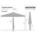 Madison Parasol Flores Luxe 300 cm Rond Gris clair - Photo n°8