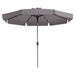 Madison Parasol Flores Luxe 300 cm Rond Taupe - Photo n°1